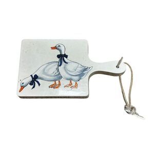 Vintage Ceramic Decoration, Geese Cutting Board Pot Trivet Goose Country Kitchen